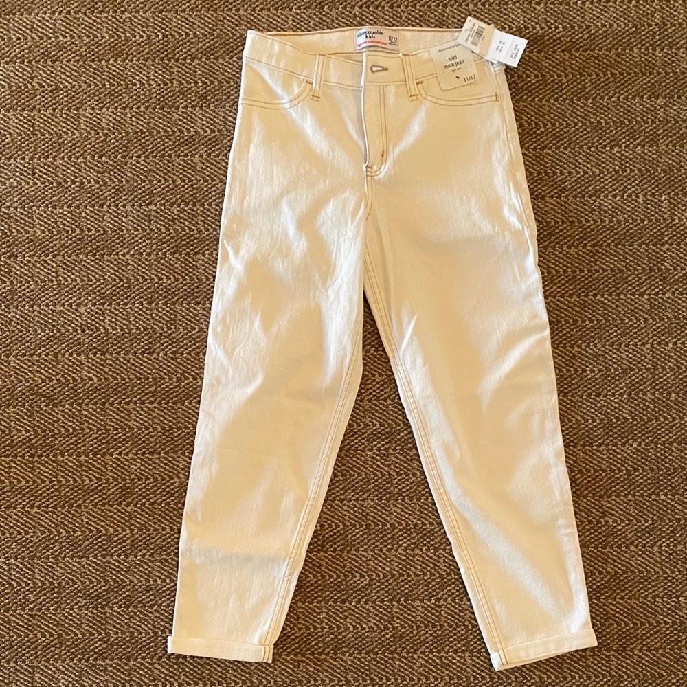 Abercrombie Kids Girls’ Denim Jeans High Rise Mini Mom Jeans size 11/12 NWT
